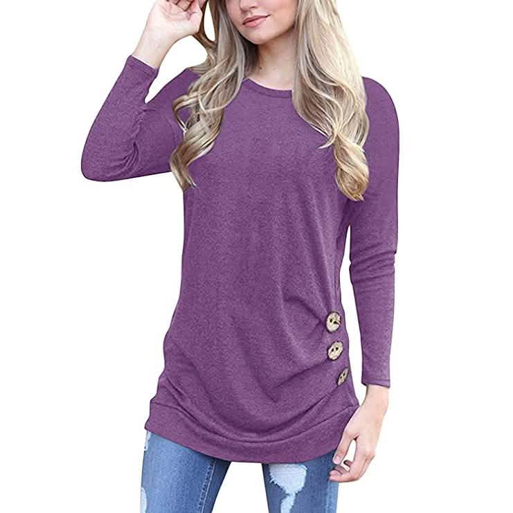 Women's Casual Long Sleeve Tunic Tops