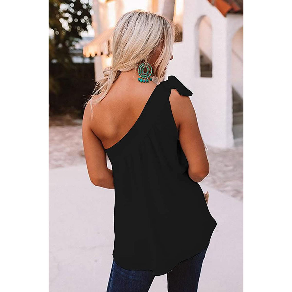 Women's Casual Tie One Shoulder Top